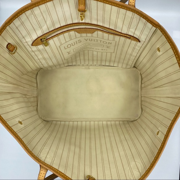 ‼️SOLD‼️Louis Vuitton Neverfull MM Damier Azur bag + pouch - Picture 11 of 16